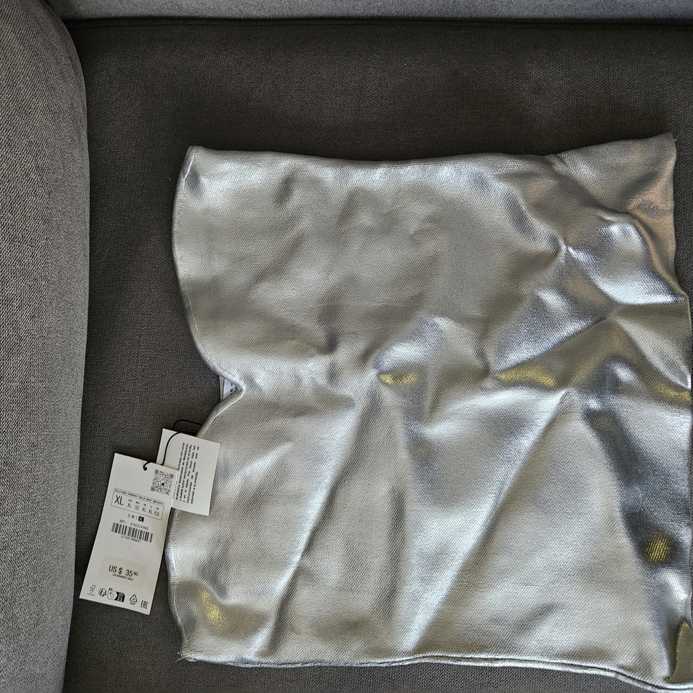 Zara Silver Metallic Halter